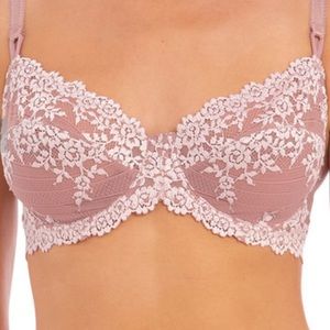 Wacoal Embrace Bra Lace Underwire Full Figure Support Floral Pink Size 36DD